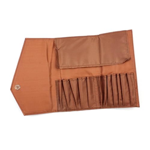 CALLARON Kosmetiktasche aus PU Leder Fach Make Up Pinsel Halter für Zuhause Reisen Praktischer Organizer Kaffee Kompakt Leicht und Langlebig für Kosmetikzubehör von CALLARON