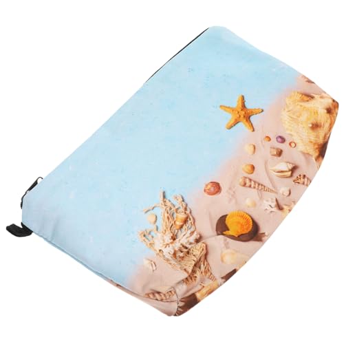 CALLARON Kosmetiktasche für Damen Wiederverwendbare Schminktasche für Make Up und Toilettenartikel Leicht und Tragbar für Reisen und Täglichen Gebrauch Hübsches Design mit Muschel von CALLARON