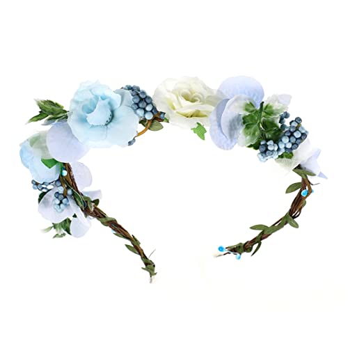 CALLARON Kranz Tiara Tiara Braut Stirnband Braut- Haarteil Hochzeit Kostüm Kranz strapazierfähiger Haarschmuck Festival-Party-Tiara Foto-Tour-Requisite Seidentuch von CALLARON