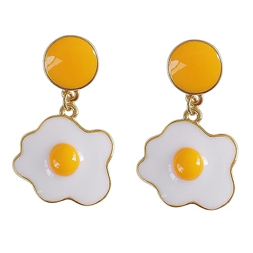 CALLARON Kreative Damen Ohrringe Süße Spiegelei Ohrhänger Perlenohrringe für Alltag Partys und Besondere Anlässe Einzigartiger Schmuck für Frauen von CALLARON