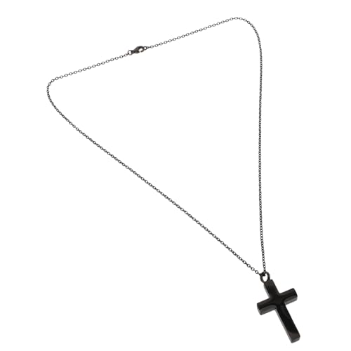 CALLARON Kreuz Anhänger Für Urnenkette Aus Edelstahl Halskette Im Kreuzstil Gedenkschmuckanhänger Für Tierasche Schwarze Urnenkette Für Knochenasche Einäscherungsschmuck Mit von CALLARON