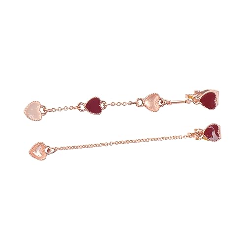 CALLARON Lange Asymmetrische Herzohrringe für Frauen Rote Ohrringe Haltbarem Material Elegantes Design für Partys und Alltag Leicht und Angenehm zu Tragen von CALLARON