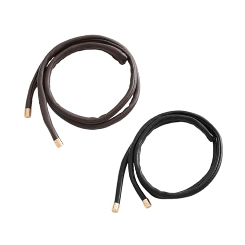 CALLARON 2 Stück Leder Haarband Im Französischen Stil Dekorative Pferdeschwanzhalter Für Damen Rutschfeste Haarbänder Flexibel Und Langlebig von CALLARON