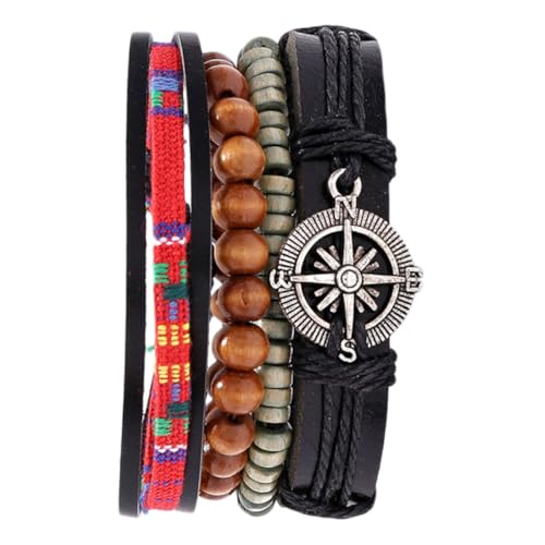 CALLARON Ledergeflecht Armband für Männer Verstellbares Handgelenk Schmuckstück im Hip Hop Stil für Alltag Partys und Reisen Handgefertigte Lederarmband mit Hochwertiger Verarbeitung von CALLARON