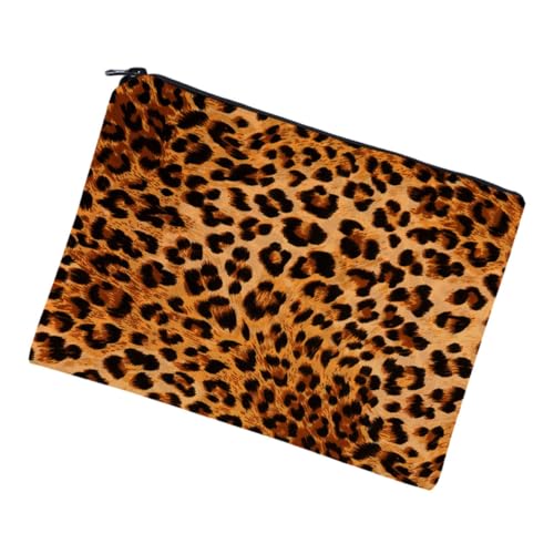 CALLARON Leoparden-Kosmetiktasche Damen Aufbewahrungstasche Leopard Schminktasche Handtasche Reisen Make-up Tasche Organizer Für Kosmetika Pinsel Lippenstift von CALLARON