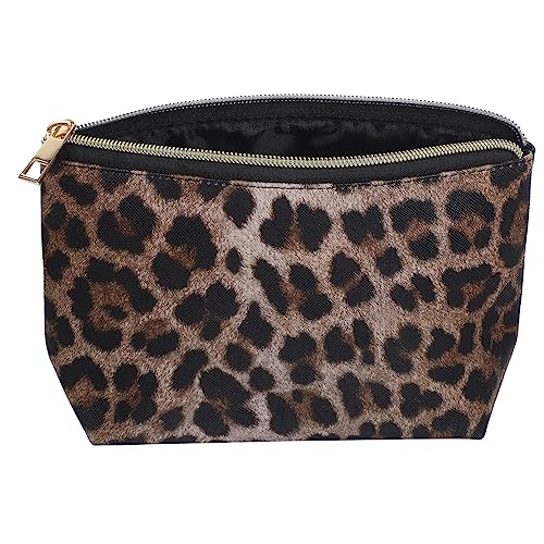 CALLARON Kosmetiktasche Mit Reißverschluss Leopardenmuster Kleine Make-up-Tasche Organizer Für Kosmetik Tragbar Für Damen Reise-schminktasche Aufbewahrungstasche Für Schmuck Und von CALLARON