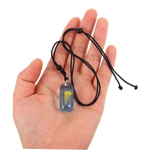 CALLARON Leuchtender Quallen-anhänger Halskette Resin Schmuck Nachtleuchtend für Frauen Geschenke für Taucher Halloween Sommerstrand Weihnachtsfeier Meerestier Liebhaber von CALLARON