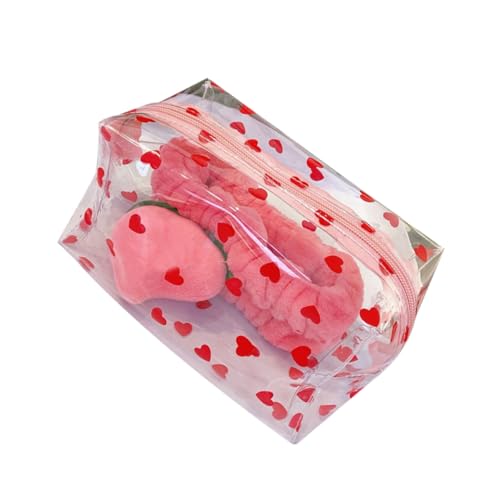 CALLARON Transparente Make-up-Tasche Aus Pu-Leder Reißfest Tragbare Schminktasche Für Frauen Und Mädchen Geeignet Für Reisen Urlaub Und Schule von CALLARON