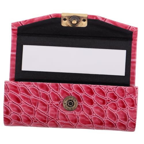 CALLARON Tragbares Lippenstiftetui Mit Spiegel Pu Vintage Lippenstifthalter Reise Organizer Für Handtasche Knopfverschluss Damen von CALLARON