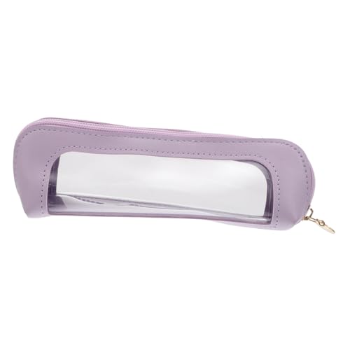 CALLARON Makeup Brush Travel Case Transparent Organizer Kosmetiktasche mit Reißverschluss Tragbar Leichtes Pu-Material für Eyeliner Lidschatten Lippenstift Praktischer Make-up Pinselhalter von CALLARON