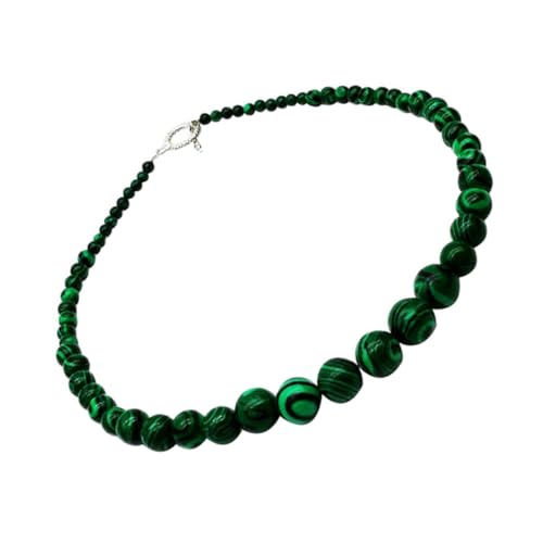 CALLARON Malachit Halskette Damen Rundes Grünes Malachit Anhänger Handgefertigt Elegantes Schmuckaccessoire für Frauen Modische Kette Freundinnen von CALLARON