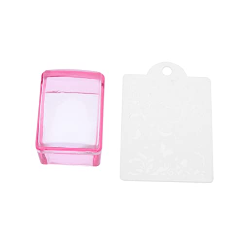 CALLARON Maniküre Silikon Stempel Set Transparent Nagelkunst Stempel mit Schaber für DIY Maniküre Rot Nageldesigns und Einfaches Auftragen von Mustern von CALLARON