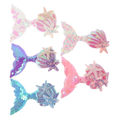 CALLARON Meerjungfrau-schmuckset Für Mädchen 5-teilig Meerjungfrauenschwanz-haarspangen Glitzernde Funkelnde Accessoires Für Jungen Und Mädchen Zum Verkleiden Der Haare von CALLARON