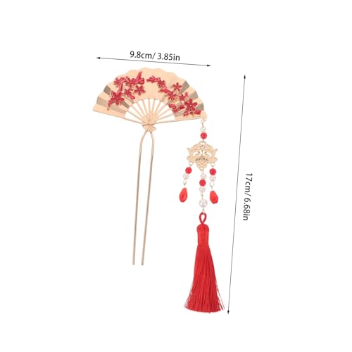 CALLARON Metall Haarstäbe Mit Blumen Und Quasten Im Chinesischen Stil Eingerahmt Von Eleganten Haarnadeln Für Frauen Passend Für Hochzeit Party Und Traditionelle Anlässe von CALLARON