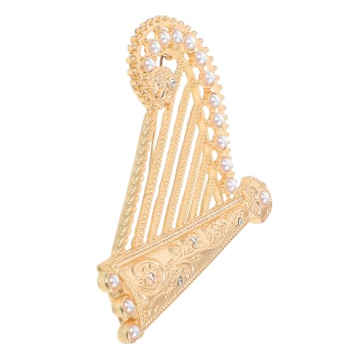 CALLARON Metall Harfen Brosche Damen Anstecknadel für Kleidung und Hüte Langlebiger Legierungs Pin mit Filigranem Design Schmuck Dekoration für Blazer Schals und Mäntel von CALLARON