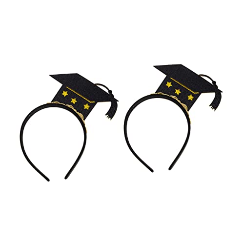 CALLARON 2stücke Bachelor Doktorhut Haarreifen Abschlussfeier Haarschmuck Für Graduation Party Mottoparty Und Festlichkeiten Und Stylisch von CALLARON