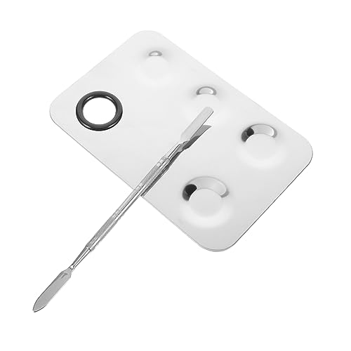 CALLARON Mischtablett Für Make-up Und Foundation Mit Spachtel Aus Kosmetik-platte Zum Mischen Von Farben Und Pigmenten Misch Lidschatten Und Nagellack von CALLARON