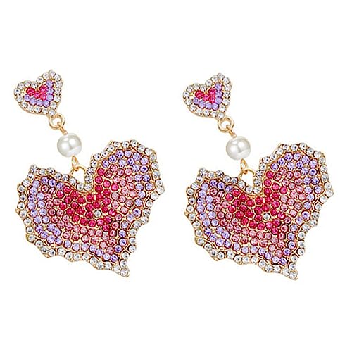CALLARON Modische Love Heart Ohrstecker mit Funkelnden Kristallen Komfortabel und Einzigartig Damen Ohrschmuck für Alltag Party und Festliche Anlässe Vielseitig Tragbar und Auffällig von CALLARON