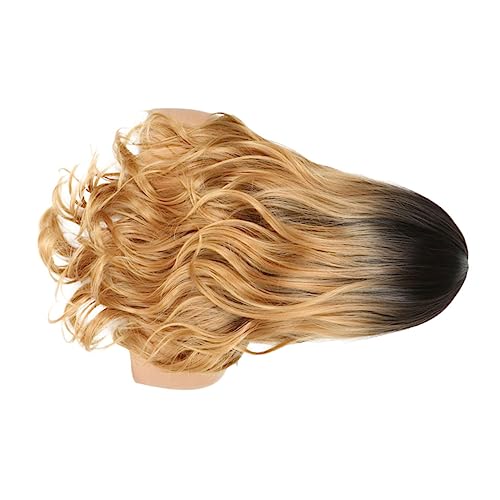 CALLARON Modische Perücke Für Frauen Realistische Kapuze Mit Lockigem Haar Exquisites Haarteil Haaraccessoire Mit Netz-perückenabdeckung Stylische Perücke Für Damen Schwarz Farbverlauf von CALLARON