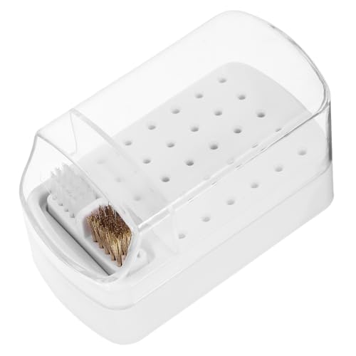 CALLARON Nagelbohrer Aufbewahrungsbox Slots Transparenter Organizer Für Nagelschleifköpfe Reinigungsbürste Für Maniküre Und Pediküre Praktischer Aufbewahrungshalter von CALLARON