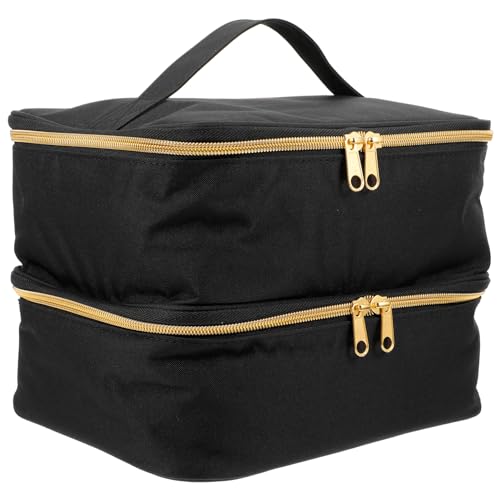 CALLARON Nagellack-Organizer-etui Tragbar Doppellagige Tasche Für Nagellackflaschen Aufbewahrungstasche Aus Metall Schwamm Und Nylon Schützt Vor Feuchtigkeit Und Stößen von CALLARON