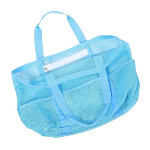 CALLARON Damen Mesh Strandtasche Groß Atmungsaktive Umhängetasche Mit Reißverschluss Praktische Badetasche Für Reisen Einkaufen Und Freizeit Für Familie Und Strandaktivitäten von CALLARON