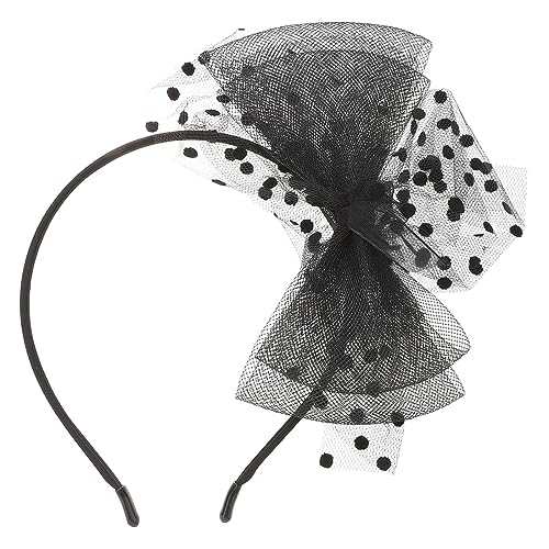 CALLARON Netzgaze-spitze Stirnband Für Damen Und Mädchen Schwarzes Haarband Mit Schleier Modischer Haarverschluss Für Party Und Alltag von CALLARON