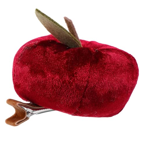 CALLARON Niedliche Apfel haarnadel Plüsch Design Weiches Material Mädchen Haarclip Party Haarschmuck Charmantes Accessoire Auffällige Rote Apfelspange von CALLARON