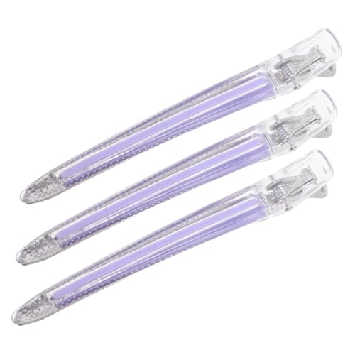 CALLARON 3stücke Haarstyling-clips Aus Acrylkunststoff Rutschfest Mit Entenschnabel Zum Abteilen Von Haaren Violett Design Für Frauen Und Mädchen von CALLARON