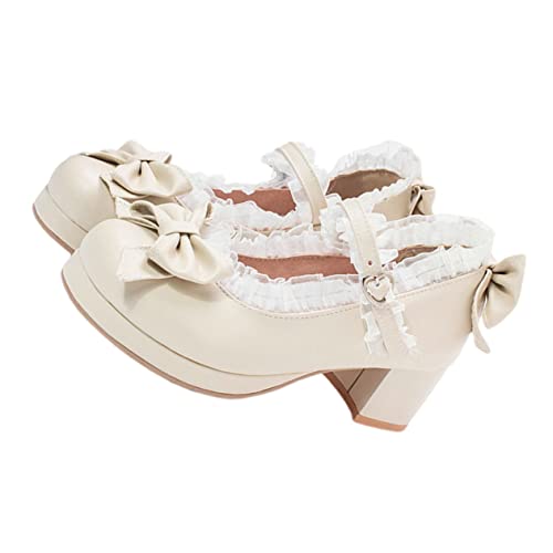 CALLARON Non Slip High Heels Damen Pumps mit Schleifen Design Bequeme Rutsch Sohle Herbst Schuhe für Frauen Strapazierfähige Hochwertige Materialien Elegant und Vielseitig Tragbar von CALLARON