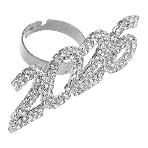 CALLARON Offener Ring Für Damen Verstellbarer Hip Hop Ring Ringe Offene Bandringe Für Damen Zahlenring Schmuck Verstellbare Damenringe Verstellbare Offene Ringe Offener von CALLARON