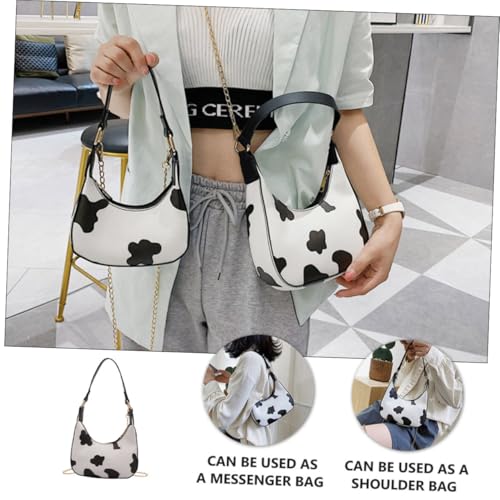 CALLARON PU Schultertasche Damen Handtasche mit Kuhmuster Große Vintage Umhängetasche Langlebig Vielseitig als Messenger Armtasche Modisch für Alltag und Freizeit Geeignet von CALLARON