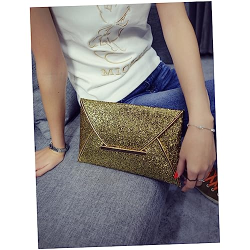 CALLARON Pailletten Envelope Handtasche Damen Clutch Abendtasche Gold mit Abnehmbarer Kette für Party Hochzeit Cocktail und Festliche Anlässe von CALLARON