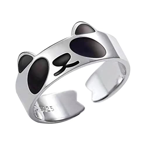 CALLARON Panda-ring Herrenringe Personalisierte Coole Ringverzierung Ringschmuck Unverschlossener Ring Fingerringe Kreativer Ring Kreativer Offener Ring Kupfer Fräulein Geschenk Anmut von CALLARON