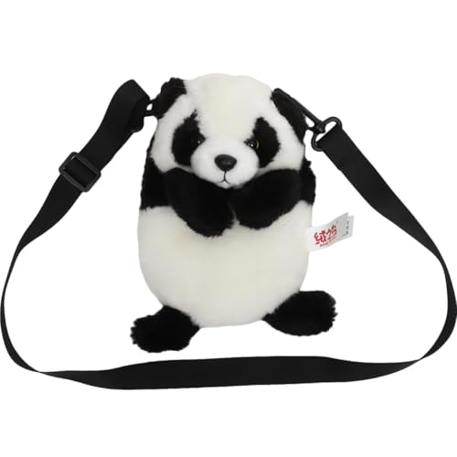 CALLARON Niedliche Panda-Tasche für Damen und Mädchen, 25 x 15 cm, kleine Umhängetasche, verstellbar, Kawaii-Panda-Geldbörse, Plüschtier-Rucksack, Umhängetasche, Panda-Reisetasches von CALLARON