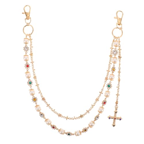 CALLARON Pants Chain für Herren Goldene Dicke Hüftkette mit Kreuzanhänger Robuste Metallkette Stylisches Hip Hop Accessoire für Sommerpartys Festivals und Streetwear von CALLARON