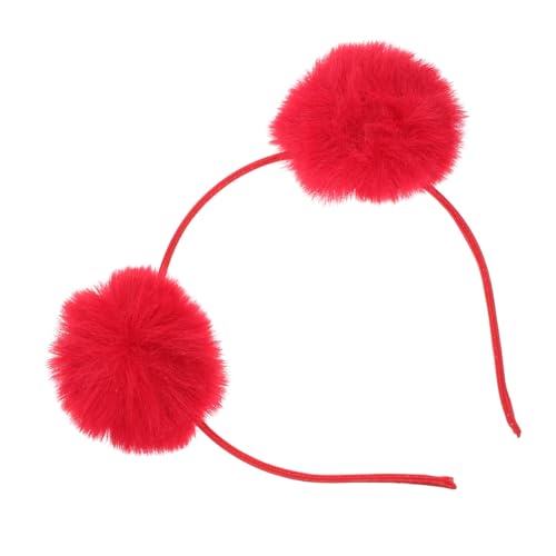 CALLARON Pelzknäuel-Stirnband Pom Pom Ball Stirnband Haarband Wollknäuel fasching haarschmuck faschings haarschmuck Make-up-Stirnband Haarbänder Cosplay-Party-Stirnband süße Stirnbänder von CALLARON