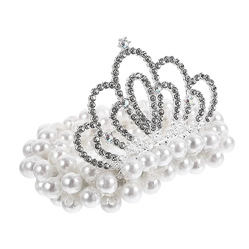 CALLARON Perlen Haarband Mit Krone Elastisches Haargummi Für Junge Mädchen Charmantes Ponytail-halter Für Partys Und Alltag Süßes Langlebiges Haarzubehör Mit Feiner Verarbeitung Für von CALLARON