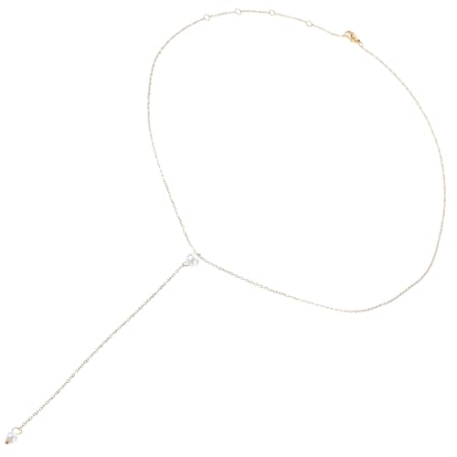 CALLARON Perlenkette Damen Einfache Vergoldete Halskette Schlüsselbein Kette Leichte Modeschmuck Halskette für Alltag und Party von CALLARON