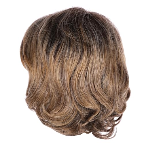CALLARON Perücke Für Damen Mit Lace Front Kurze Locken Realistische Fasern Modisches Design Gelb von CALLARON
