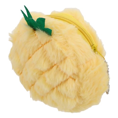 CALLARON Ananas Plüsch Geldbörse Für Junge Mädchen Münzbeutel Schlüsselanhänger Tasche Soft Flauschig Kawaii Cartoon Obst Aufbewahrung von CALLARON