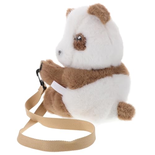 CALLARON Plüsch Panda Umhängetasche Leichtes Baumwoll Material Niedlich Tierform Crossbody Tasche Komfortabel Multifunktional für Kleinkinder von CALLARON