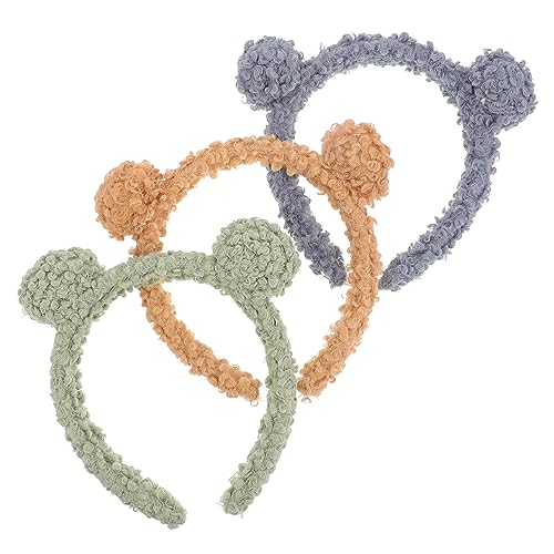 CALLARON 3stücke Plüsch Stirnband Mit Fellball Tierohren Haarband Für Cosplay Kostümparty Geburtstagsfeier Weihnachtsfeier Maskerade Flauschig Bequem Leicht Tragbar von CALLARON