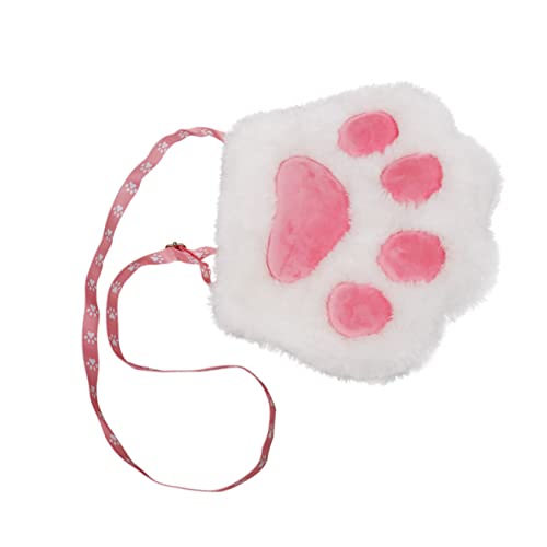 CALLARON Plüsch Umhängetasche Mit Katzenpfoten-Design Tragbare Schultertasche Kosmetiktasche Für Smartphone Schlüssel Und Make-up Stylischer Aufbewahrungsbeutel Für Mädchen Und Frauen von CALLARON