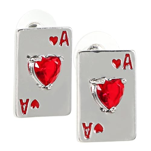 CALLARON Pokerkarten Ohrringe Damen Trendige Rote Ohrringe für Frauen Accessoires für Partys und Besondere Anlässe Langlebig und im Design von CALLARON