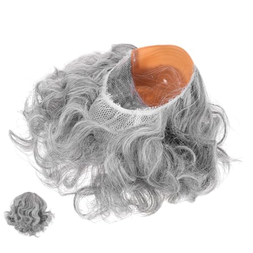 CALLARON Professorenperücke für Cosplay Synthetische Lockenperücke für Männer Lustige Glatze Perücke für Kostümparty Maskerade Abschlussball Leicht von CALLARON