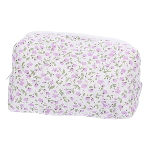CALLARON Schminktasche Mit Blumenmuster Leichter Kosmetik-Organizer Für Damen Tragbare Reisetasche Mit Reißverschluss Für Make-up Schlüssel Und Kleinigkeiten von CALLARON