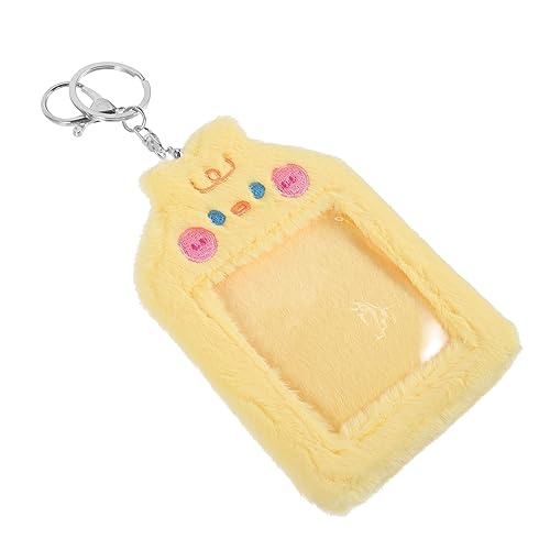 CALLARON Reize Kartenhüllen Plüsch Fotokarten-Schlüsselanhänger Kette Schlüsselbund-Plüsch-Kartenabdeckung scheckkarten-etui bürozubehör Cartoon-Karten-Abdeckung Kartenhalter PVC Yellow von CALLARON