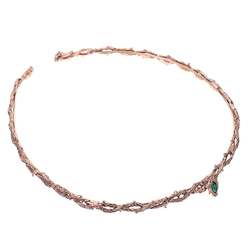 CALLARON Renaissance Krone mit Grünen Strasssteinen Einstellbare Mittelalterliche Dornenkopfkrone für Damen Vintage Schmuck für Hochzeiten Festivals und Historische Kostümpartys von CALLARON