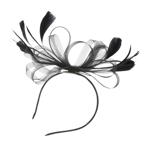 CALLARON Retro Blüten Haarschmuck Eleganter Haarreifen aus Netzstoff mit Federn für Damen für Hochzeiten Partys und Karneval Sorgt für Einen Glamourösen Look und Passt zu Jedem Outfit von CALLARON